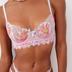 For Love and Lemons Aster Embroidery Underwire Bra
